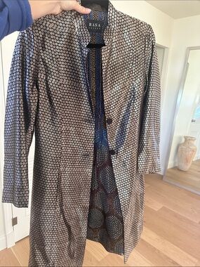Rasa Jaipur Vintage Metallic Silver Trench Coat